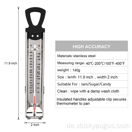 304 Edelstahl -Süßwarenmarmelade Kochglas Thermometer